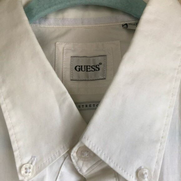 GUESS Men’s Long Sleeve Button Front White Shirt XL - Picture 3 of 6